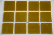 0227.30- 12 PIECES 1" x 1" GOLD GREEN OPAL BULLSEYE GLASS 90 COE