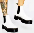 Dr. Martens 2976 Quad Platform Chelsea Boot White Leather Women’s 6 New $200