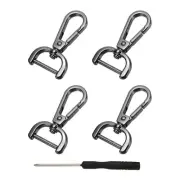 Detachable Snap Hook, 3/4 Inch Swivel Clasp for Purse (4 Pack, Black)