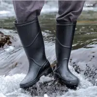 在飛比找蝦皮購物優惠-德係長筒防水雨鞋男款高筒耐磨工地勞保膠鞋中筒雨靴釣魚防滑水鞋