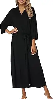 [Original Kimono] Womens Soft Long Kimono Robes Lightweight Full Length Knit Bathrobe With Pockets Ladies Casual Dressing Gown