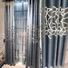 European Luxury Curtains Room Semi Blackout Tulle Premium Crack Geometric Decor