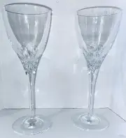 ELBERON BY WATERFORD SET OF 2CRYSTAL WINE GLASSES 8 7/8”, 3 1/4”MOUTH DIAMETER