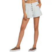 Volcom Womens Re Cording Blue Corduroy Ribbed Shorts Juniors 31 BHFO 5477