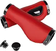 Bike Handlebar Grips, Aluminum Alloy Lock Cup, Microfiber Leather, Ergonomic Design, for BMX, MTB, ATV, Mountain Bike Motorcycle Beach Cruiser Electric Bike