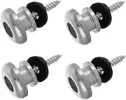 COMNESTBI 4pcs Guitar Strap Pins Replacement Kit Locking Guitar Strap Ends Easy Install Metal Rubber Fasteners