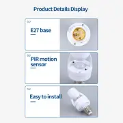 360 Degrees Human Induction Motion Sensor Lamp Socket AC85-265V E27 Base Adap CR