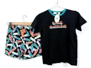 Peter Alexander Boys Jnr Pjs Set Size 8 Skateboard Summer Pyjamas New