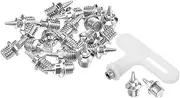 uxcell 1/4 Inch Steel Track Spikes, 20 Pack Sports Shoes Spikes Replacement Accessories with Spike Wrench for Long Jumping Running, Silver Tone