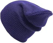 Solid Color Winter Knit Hat for Men and Women Knitted Hat Warm Soft Fashion Outdoor Hat Cap zhengpingpai (Color : Navy Blue)