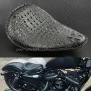 Motorcycle Alligator Solo Rider Seat Black Fit For Harley Sportster Bobber