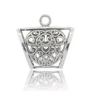 2Pcs Tibetan Alloy Hanger Links Scarf Pendant Making Large Bail Beads 37x39x16mm