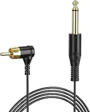 Tattoo Clip Cable, Ancable Gold-plated 90 Degree RCA to 6.35mm Connector Silicone Tattoo Clip Cable Cord Suitable for Tattoo Pen, Rotary Tattoo Machine (1.8M - Black)