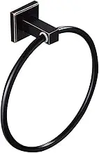 FCFZBTBNM Brass Black Finish Towel Rings Towel Holder Stainless Steel Square Wall-Mounted Towel Hook Bathroom Accessories Home Decoration Towel Ring