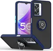 Compatible with Oppo A57 5G (2022) Bracket Phone Case,Compatible with Oppo A57 5G (2022) [Car Mount Magnetic Stand] [PC+TPU] Anti-Drop Blue