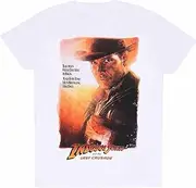[Heroes Inc.] Heroes Inc Indiana Jones 'The Last Crusade Poster' (White) T-Shirt (as1, Alpha, x_l, Regular, Regular)