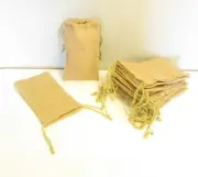 7 NEW BURLAP JUTE SACKS WITH DRAWSTRINGS WEDDING PARTY FAVOR GIFT BAGS 6" BY 10"
