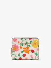 Madison Strawberry Garden Printed Boxed Small Zip Around Bifold Wallet