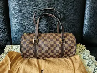 真品LV LOUISVUITTON 棋盤格圓筒包 手提包