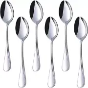 6 Piece Table Spoons Set Stainless Steel Dinner Tablespoons Soup Flatware YS