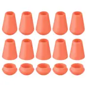 16Pcs Plastic Cord Lock Bell End Stopper Cord End Lock Rope Fastener, Tangerine
