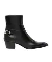 BACK BUCKLE ZIPPED ISAAC BOOT in Shiny calfskin 45,39 black