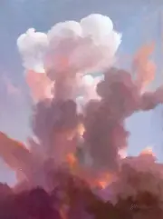 Exquisite 2024 Yasami oil on canvas original Sky Sufi Dance of Clouds 28"x 22"