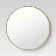 30" Flush Wall Mount Round Decorative Style Wall Mirror Deep Frame Gold