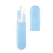 12pc GoSip Glass Multi-Use Adjustable Drinking Straws Carded Washable Blue