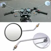 1 Pair Motorcycle Bicycle Rear View Mirrors Round Side Mirror Handlebar Mirror