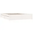 Bed Frame With Drawers White 137X187 Cm Double Size pine wood Double Bed Frames