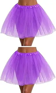 [G&J Online] Tutu Skirt for Women Adult Classic Elastic 3 4 5 Layered Tulle Party Marathon Dance Costume Skirts