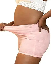 [Mommy First] High-Waisted Postpartum Underwear in Pink | Soft, Supportive, Stretchable Maternity Panties for C-Section & Vaginal Delivery Recovery | Disposable Undies | Waist 27" to 42" | Pack of 8,
