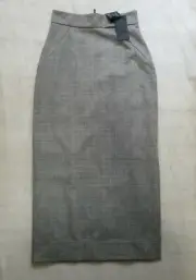 CUE Side Split Midi Skirt in Houndstooth Prince of Wales, Size 6 BNWT RRP $255