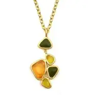 MICHAEL VINCENT MICHAUD Pebbles Dangle Glass Necklace 5021 M3