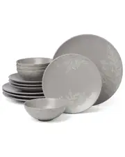 Oneida Roseto 12-Piece Dinnerware Set, Pumice