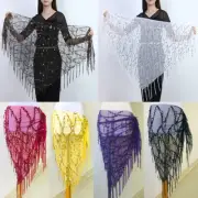 Belly Dance Dress Sequin Tassel Fringe Hip Scarf Belt Waist Wrap Skirt Chain