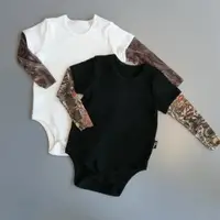 在飛比找ETMall東森購物網優惠-男童寶寶花臂紋身夏季長袖連體衣