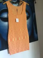 "Supre" "orange spacedye keyhole/sleevesless new dress/rrp/$50/size S