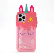 Quicksand Unicorn Case for iPhone 12 Pro Max,3D Cute Cartoon Kawaii Unicorn Case,Bling Glitter Liquid Girls Women Kids Soft Silicone case for iPhone 1