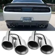 For Dodge Challenger RT SRT 2.5" to 4" Dual Exhaust Tips Double Wall Stainless