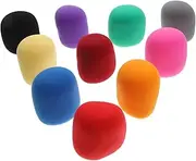 Abaodam 10Pcs Colorful Microphone Covers Durable Windproof Mic Protectors for Standard Handheld Microphones for Ktv Tv Shows and Dance Events