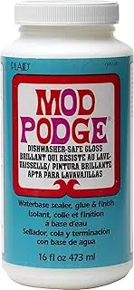 Mod Podge Dishwasher Safe Waterbase Sealer, Glue and Finish (16-Ounce), CS25139 Gloss