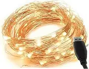 MSC - 23ft / 7m - 70 Led's USB Fairy Lights Powered LED Warm White Coloured String Fairy Lights On Copper Cable, Ideal for Christmas, Xmas, Party,Wedding,Decoration Warm-USB-7m