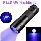 UV Ultra Violet 9 LED Flashlight Blacklight Light 395 nM Inspection Lamp Torchs