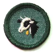 RARE Vintage 1955-1960 Girl Scout DAIRYING BADGE Holstein Dairy Cow Patch MERROW