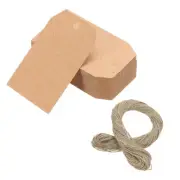 100pcs 2''x1.2'' Kraft Paper Gift Tags with String for Craft DIY Projects
