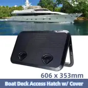 Marine Yacht Boat Deck Inspection Access Hatch w/ Cover Plate Black 606 x 353mm