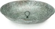 479V1 Rain Chain Basin, Large 16-1/2 Inch Diameter, 4 Inches High, 100% Blue Ver