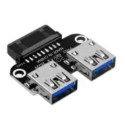 Motherboard USB3.0 19PIN / 20PIN Connector To 2 Ports USB 3.0 Female Adapter